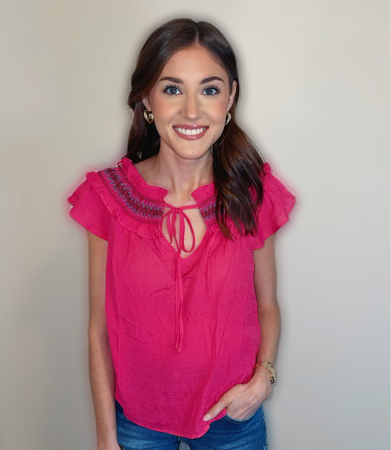 Summer Bloom Top - Fuchsia