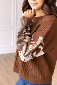 Festive Fawn Brown Sweater