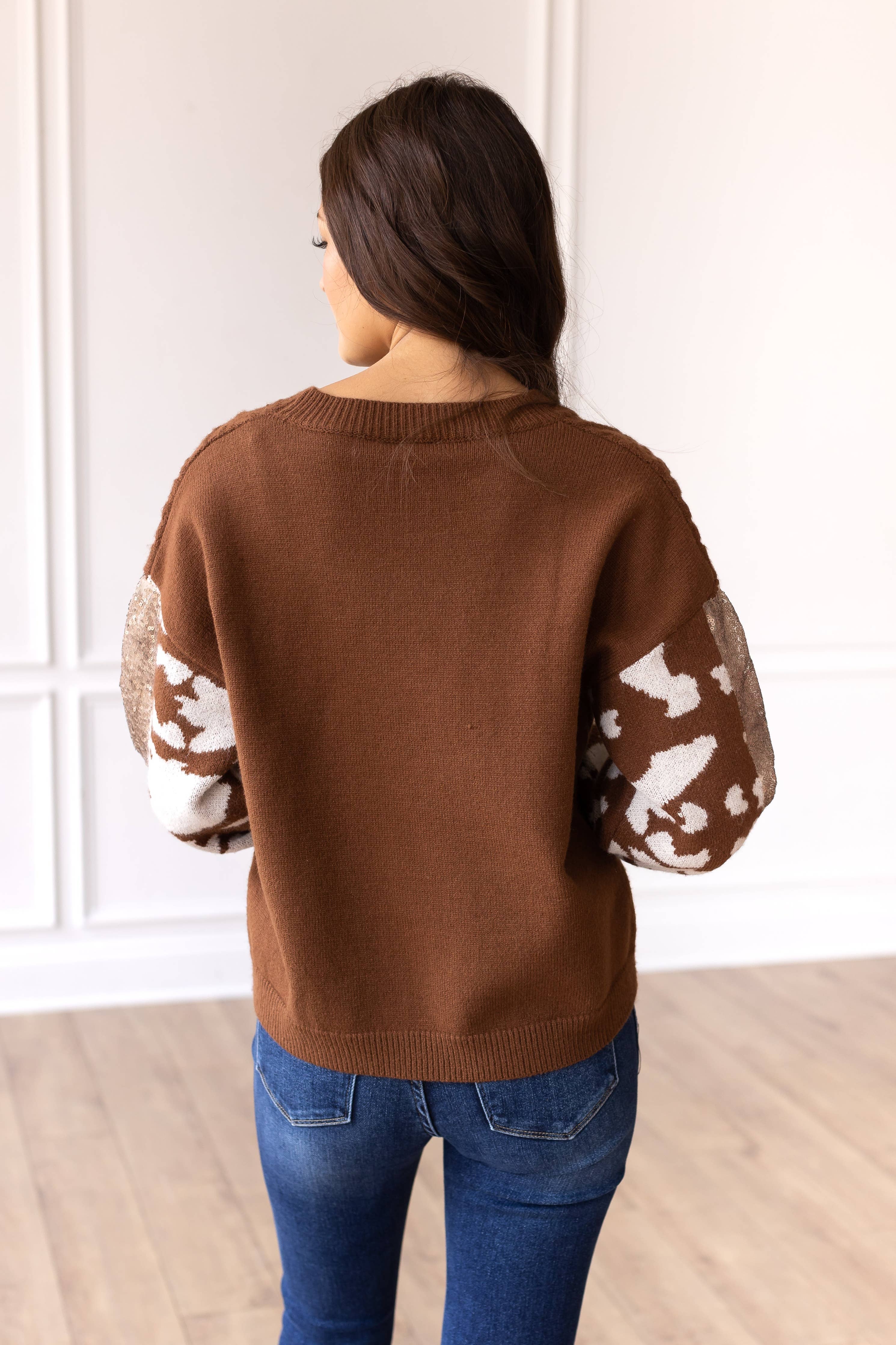 Festive Fawn Brown Sweater