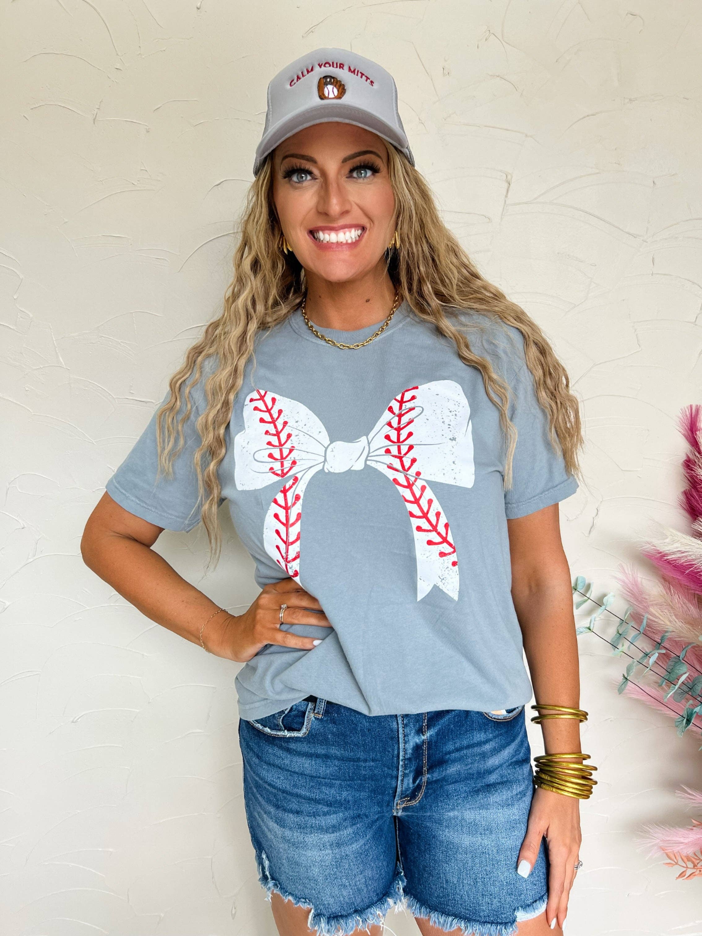 Baseball Bow Tee - Comfort Colors (Unisex)