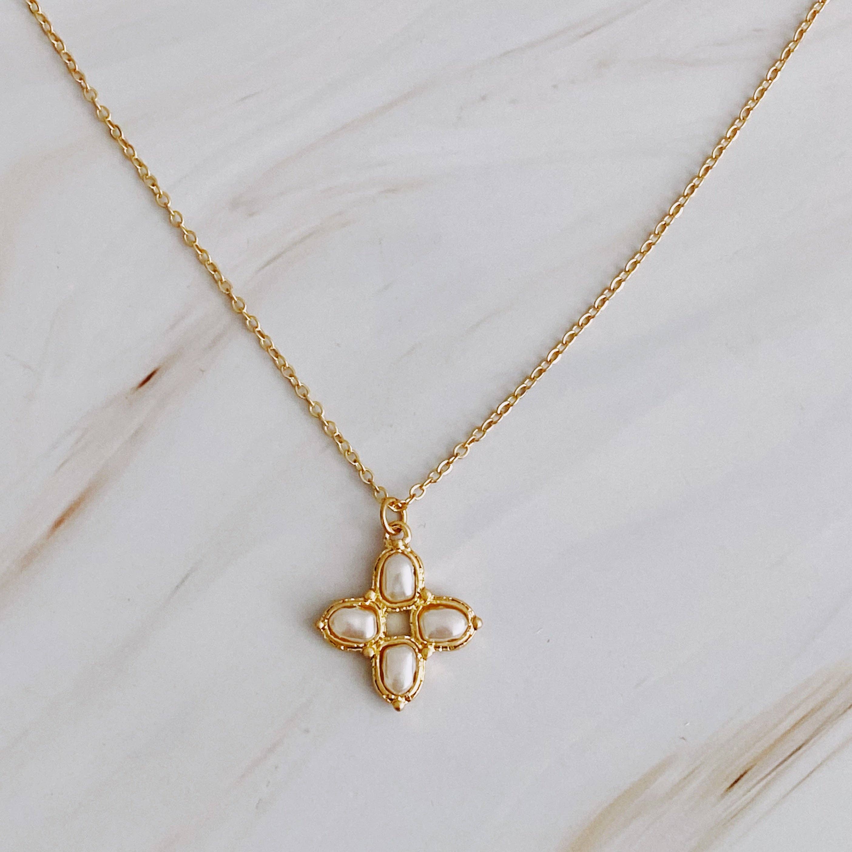 Pearl Cross Necklace