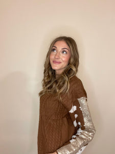 Festive Fawn Brown Sweater