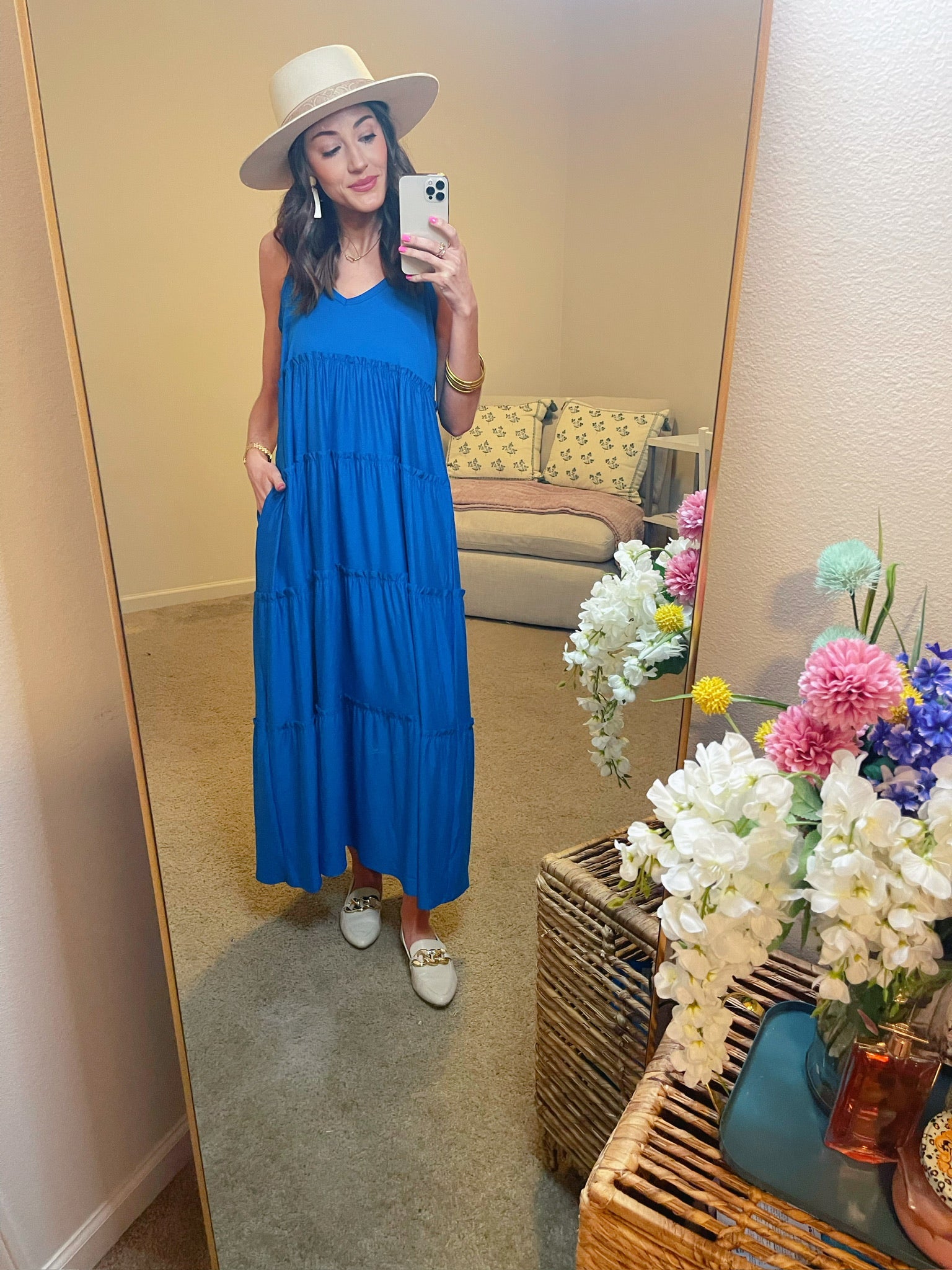 Sunset Tango Maxi Dress - Ocean Blue