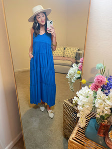 Sunset Tango Maxi Dress - Ocean Blue