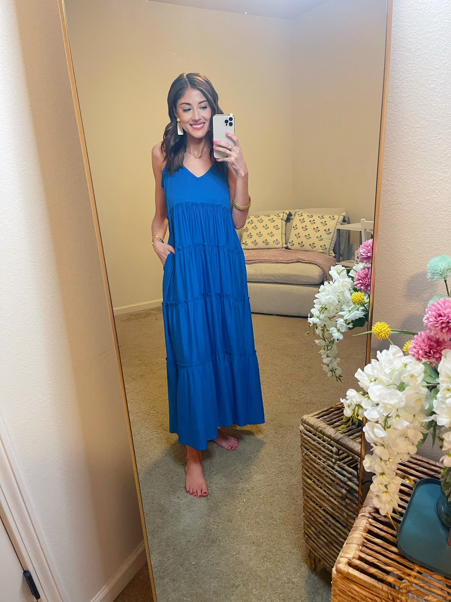 Sunset Tango Maxi Dress - Ocean Blue