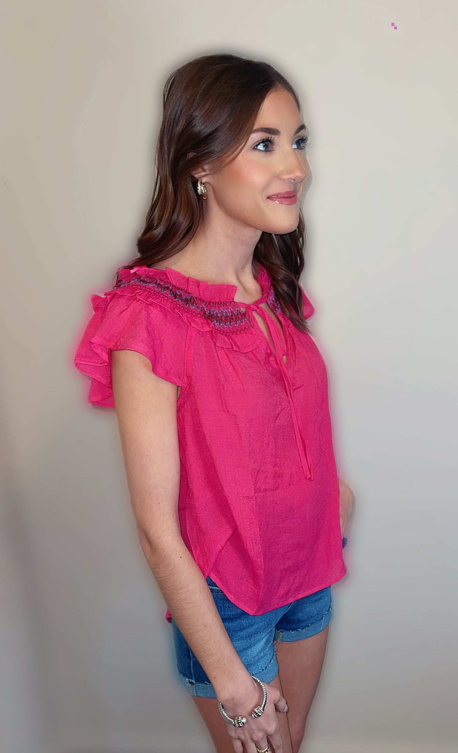 Summer Bloom Top - Fuchsia