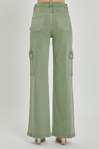 Risen - High Rise Cargo Wide Pants (Olive)