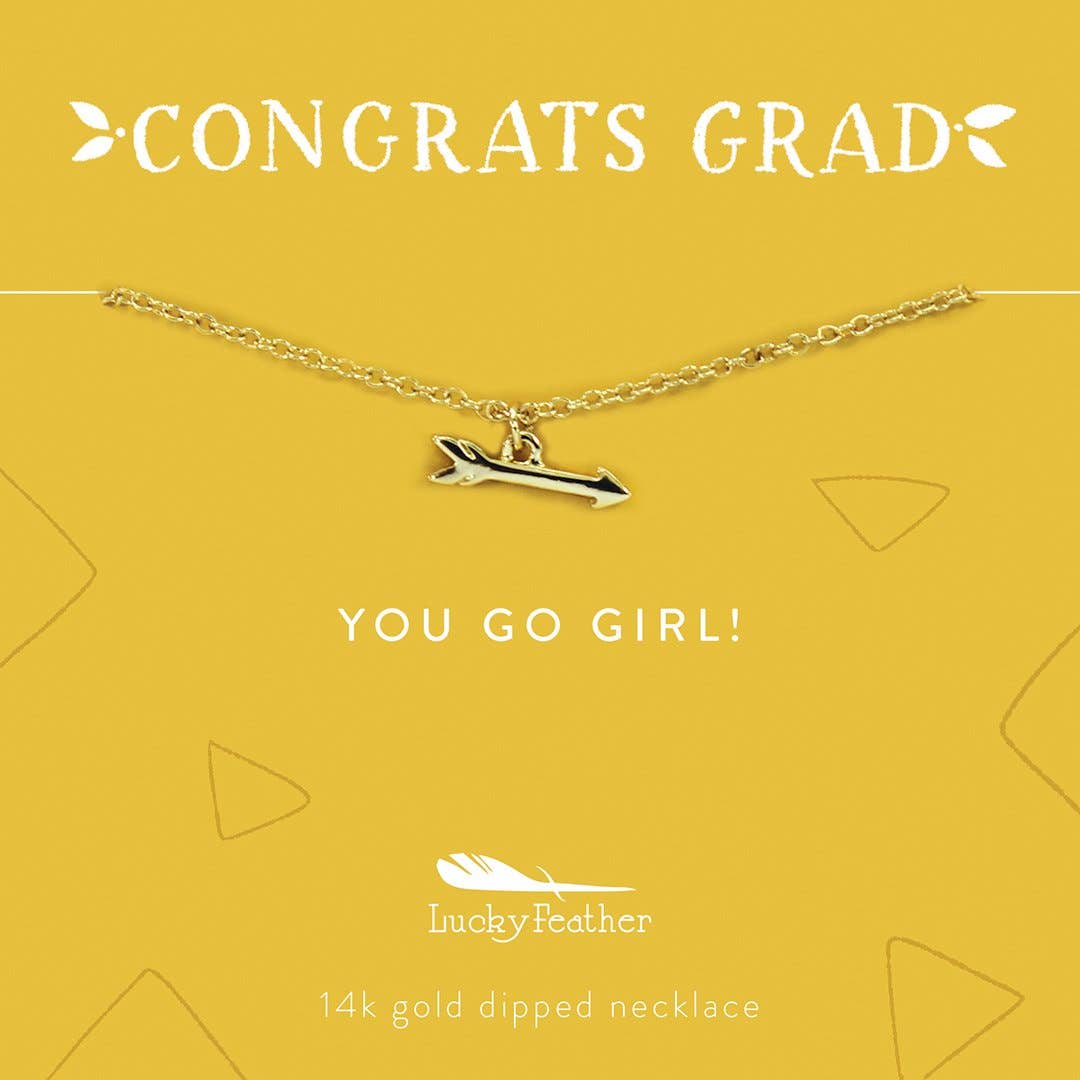 Grad Necklace - You Go Girl! - Gold - Arrow